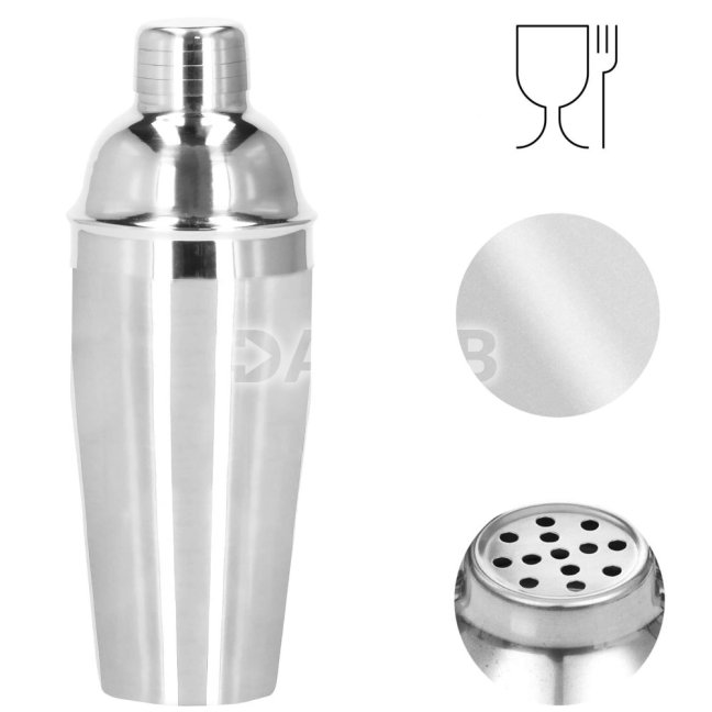 Barmanská súprava na kokteily so stojanom - 11 prvkov - strieborná