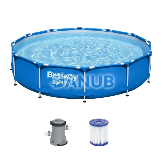 Bazén s pevnou stenou s filtráciou - 366 x 76 cm - 6473 L