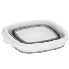 Skladacie vedro silikónové hranaté - 10L - sivo-biele