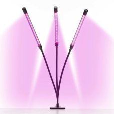 LED lampa na rast rastlín - 3 panely - časovač a spona - USB