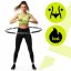 Hula hoop s masážnymi výstupkami - 92 cm - skladací - čierny