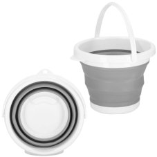 Skladacie vedro silikónové - 10L - sivo-biele