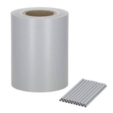 Tieniace plotové pásky a klipy (20ks) - PVC - 35m x 19cm - 450 g/m2 - svetlo sivá