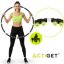 Hula hoop s masážnymi výstupkami - 92 cm - skladací - čierny