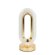 Stolná lampa - zlatá - nastaviteľná farebná teplota, jas - akumulátorová - USB