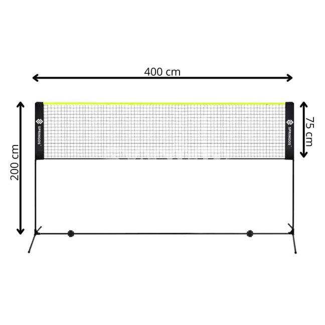 Bedmintonová sieť - 400 cm s rámom a obalom