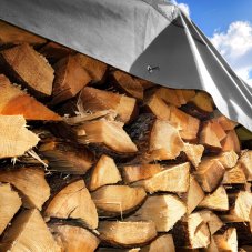 Hrubá krycia plachta - 6x8m - 270g/m2 - sivočierna