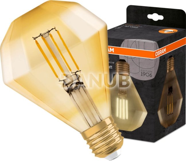 Led žiarovka filament e27 4,5w e27 osram vintage 1906 diamond - teplá biela