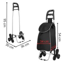 Kerekes bevásárlótáska nyugdíjasoknak - 30 l - szürke / fekete