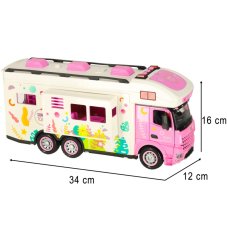 Diaľkovo ovládaný karavan - 2,4 GHz zvuky - svetlá - príslušenstvo - ružová