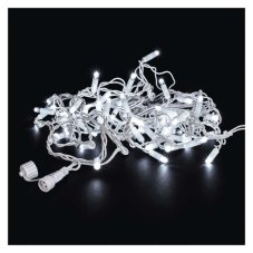 Světelný závěs Premium 3 m, 50 LED, studená bílá, bílý kabel, IP44