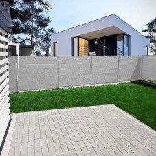 Tieniace plotové pásky a klipy (20ks) - PVC - 35m x 4,75cm - 450 g/m2 - svetlo sivá