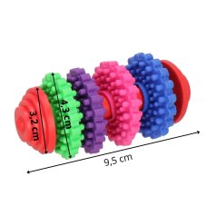 Gumová hračka pre psa - hryzátko - 9,5 cm - farebná