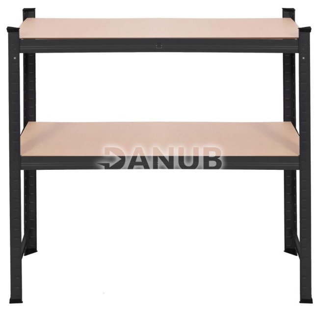 Kovový regál s 5 policami - 150x75x30 cm - hnedá/čierna