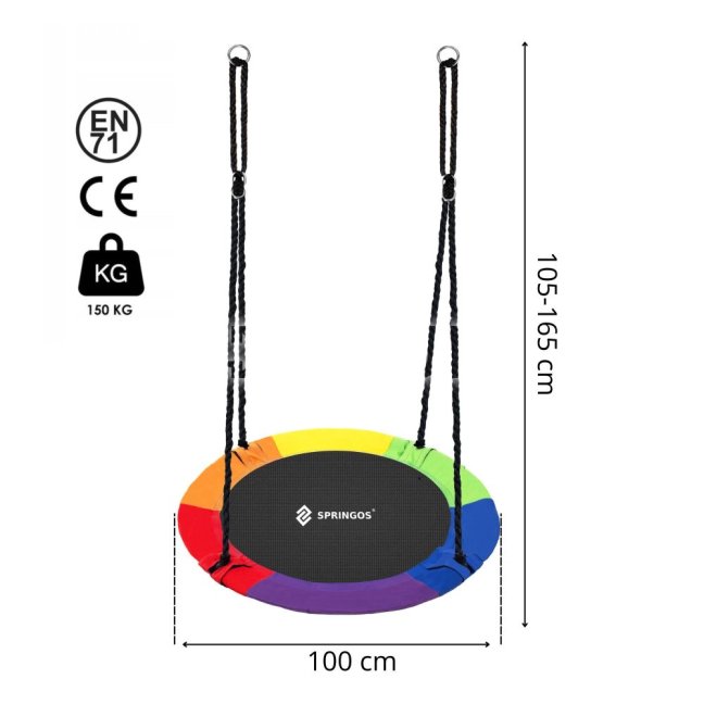 Hojdací kruh bocianie hniezdo - 110 cm - farebný