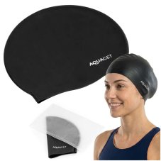 Silikónová plavecká čiapka - univerzálna unisex - čierna