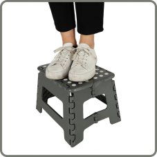 Protišmykový rozkladací stolček, 22 cm, tmavošedá