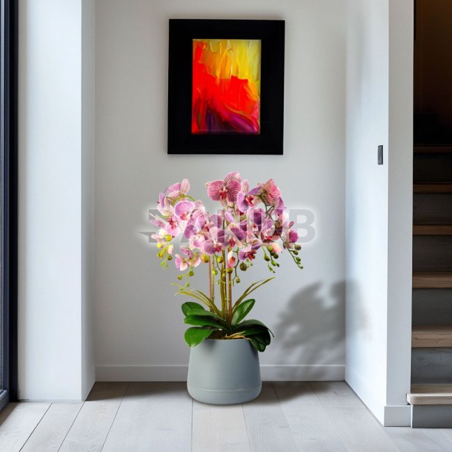 Dekoračná rastlina - orchidea - fialová - 83 cm