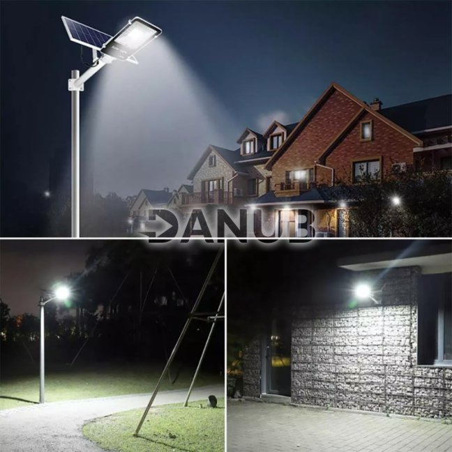 LED solárne pouličné svietidlo 800W - 6500K - 3,2V - 13Ah - s držiakom a diaľkovým ovládaním