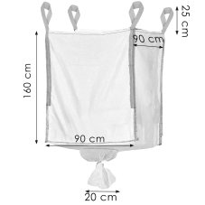 Big Bag vrece s lievikom - nosnosť 1000 kg - 1300l - biela so sivou