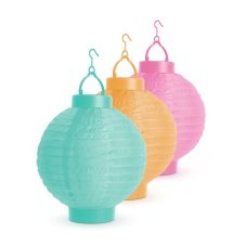 Solární lampion - 3 barev - studená bílá LED - 21 cm