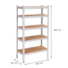 Kovový regál s 5 policami - 180x100x60 cm - 625 kg
