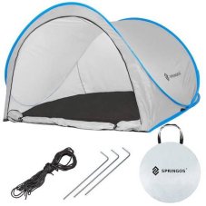 Samorozkladací plážový Pop up stan 200x120 cm - sivo modrý