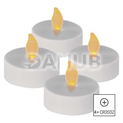 LED dekorácia – 4x čajová sviečka maxi, 4x CR2032, vnútorná, vintage