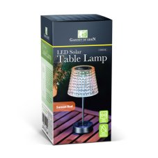Solárna stolová lampa – ružová – studená biela LED – plast – 26 x 12 cm