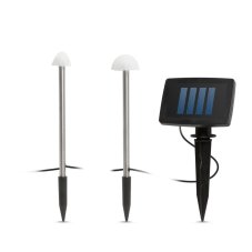 LED solárna lampa - 12 ks mini hríbov - teplá biela - 24 cm x 4 m