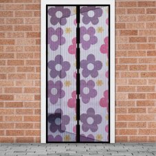 Sieťka proti hmyzu na dvere -  magnetická - 100 x 210 cm - farebné kvety