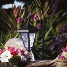 LED solárna lampa  - svietnik - 80 cm - čierny - studená biela