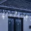 Svetelný záves s cencúľmi vonkajší 60 m, 1500 LED, studená biela, flash – sada 3 ks