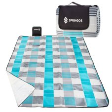 Pikniková deka 200x200 mozaika - modro-sivá