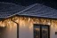 Svetelný záves s cencúľmi vonkajší 60 m, 1500 LED, teplá biela, flash studená biela – sada 3 ks
