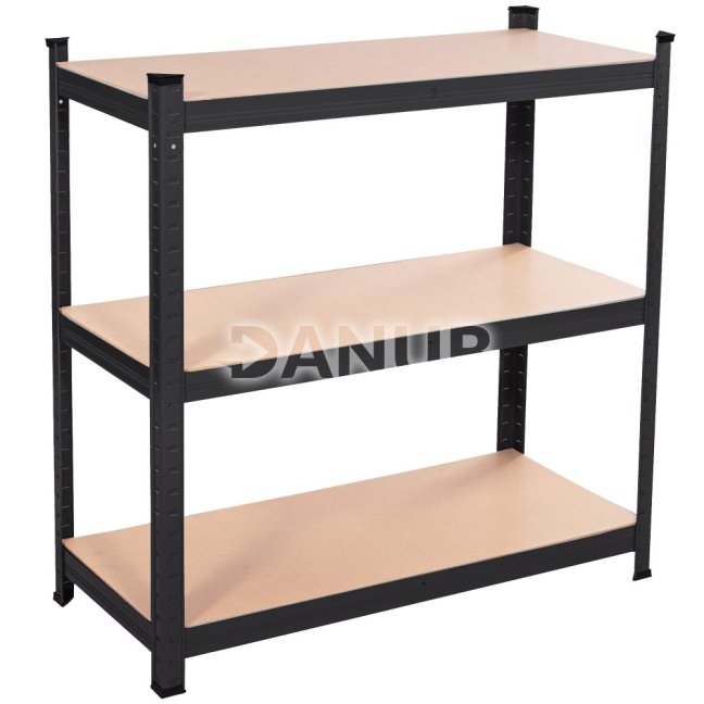 Kovový regál s 5 policami - 150x75x30 cm - hnedá/čierna