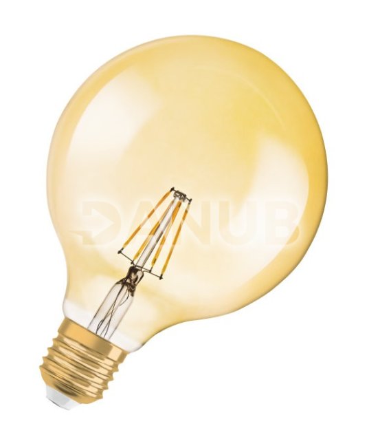Led žiarovka filament e27 7w osram vintage 1906 globe gold - teplá biela