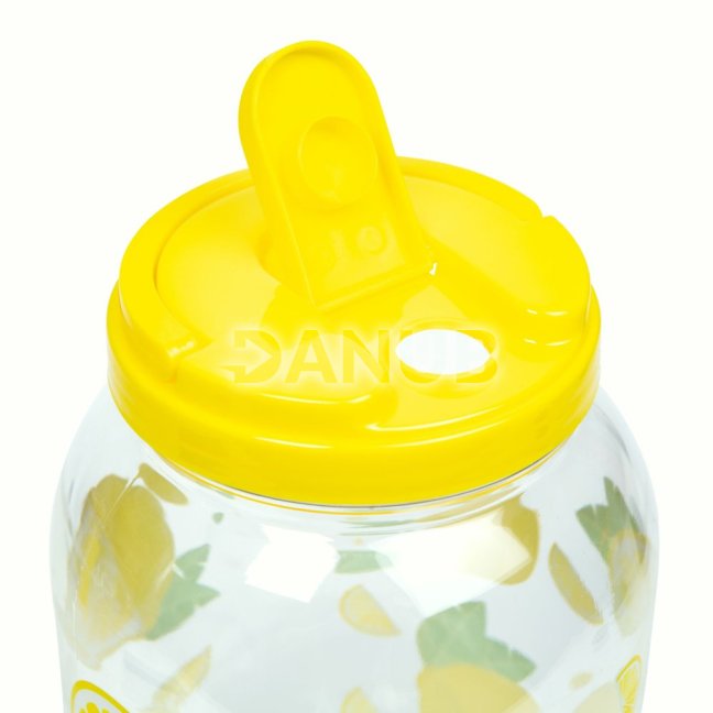 Dávkovač nápojov s kohútikom, plastová sada pohárov - 3,8 l - citrón