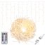 Svetelný záves s cencúľmi vonkajší 60 m, 1500 LED, teplá biela, 8 programov, časovač, ovládač – sada 3 ks
