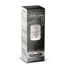 Stolová lampa - priehľadná - nastaviteľná farebná teplota, jas - akumulátorová - USB