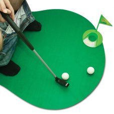 Toaletná golfová súprava so zelenou podložkou