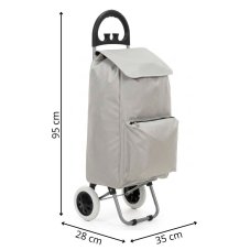 Nákupný vozík s kolieskami - 95 cm - čierny, biely, sivý