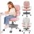 Detské otočné ergonomické kreslo ružovo-sivé