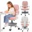 Detské otočné ergonomické kreslo ružovo-sivé