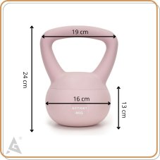 Kettlebell - mäkký - 4 kg - svetloružový