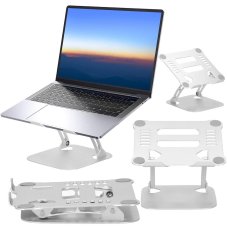 Nastaviteľný stojan na notebook s vetraním - skladací - strieborný