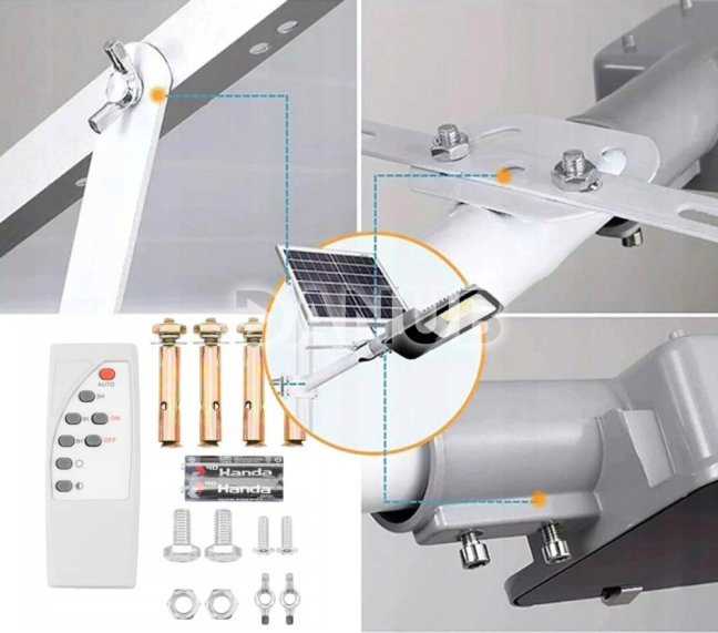 LED solárne pouličné svietidlo 800W - 6500K - 3,2V - 13Ah - s držiakom a diaľkovým ovládaním