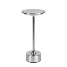Stolná lampa - strieborný kov - nastaviteľná farebná teplota, jas - akumulátorová - USB