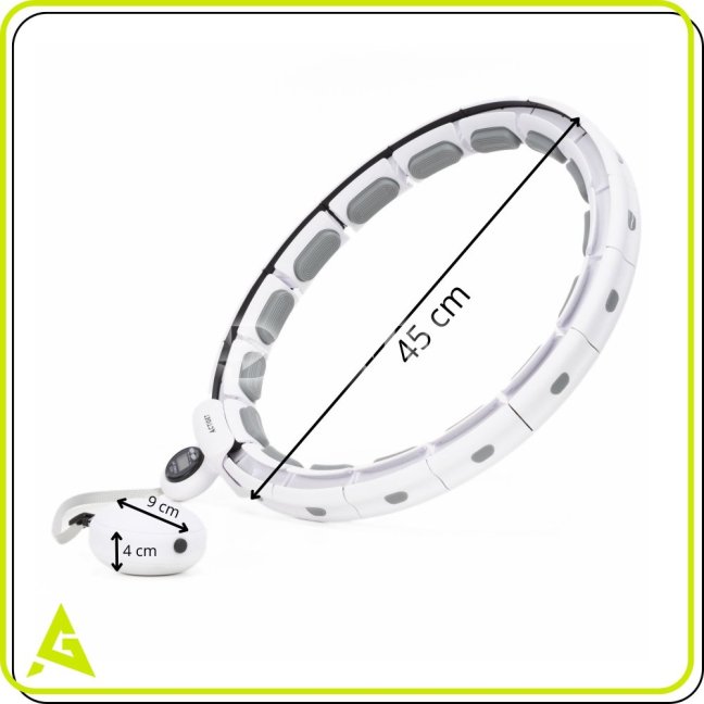 Hula hoop so závažím - 16 skladacích prvkov - bielo-sivý