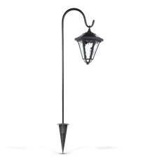 LED solárna lampa  - svietnik - 80 cm - čierny - studená biela